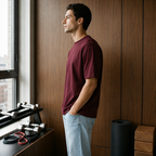 Burgundy premium basic T-shirt