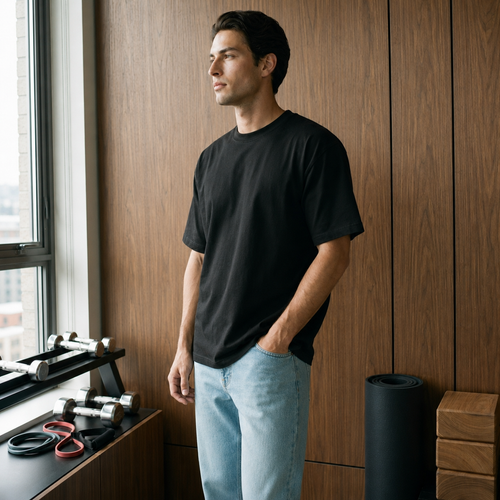 Black premium basic T-shirt