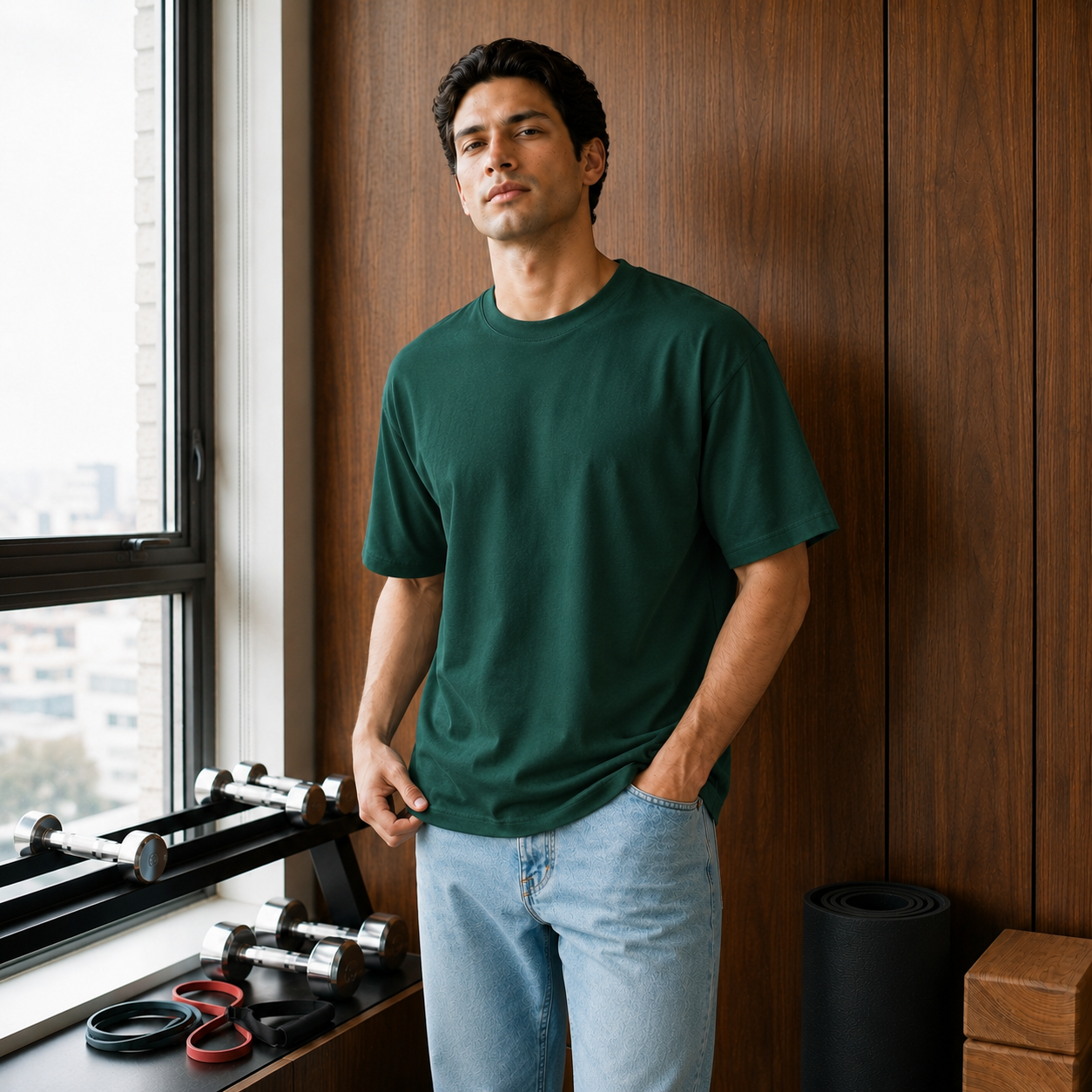 Olive green premium basic T-shirt