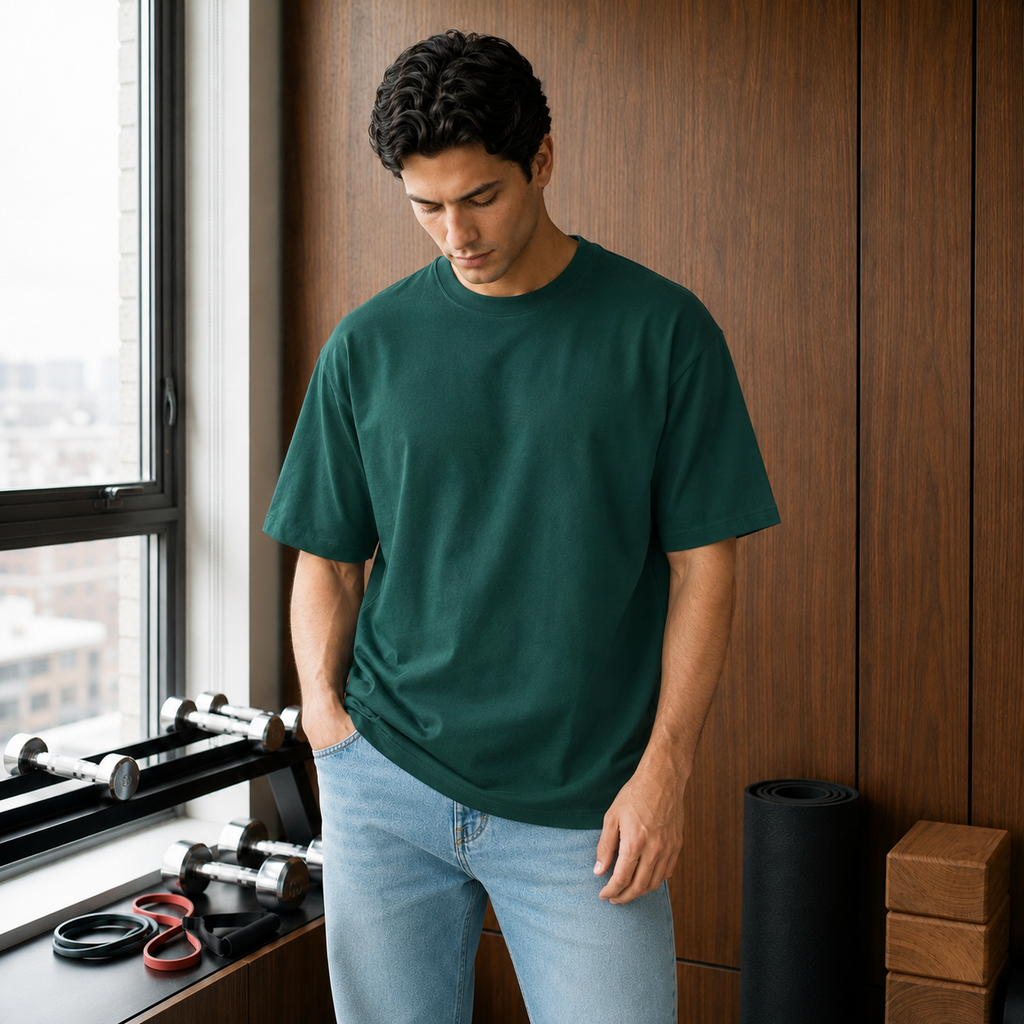 Olive green premium basic T-shirt