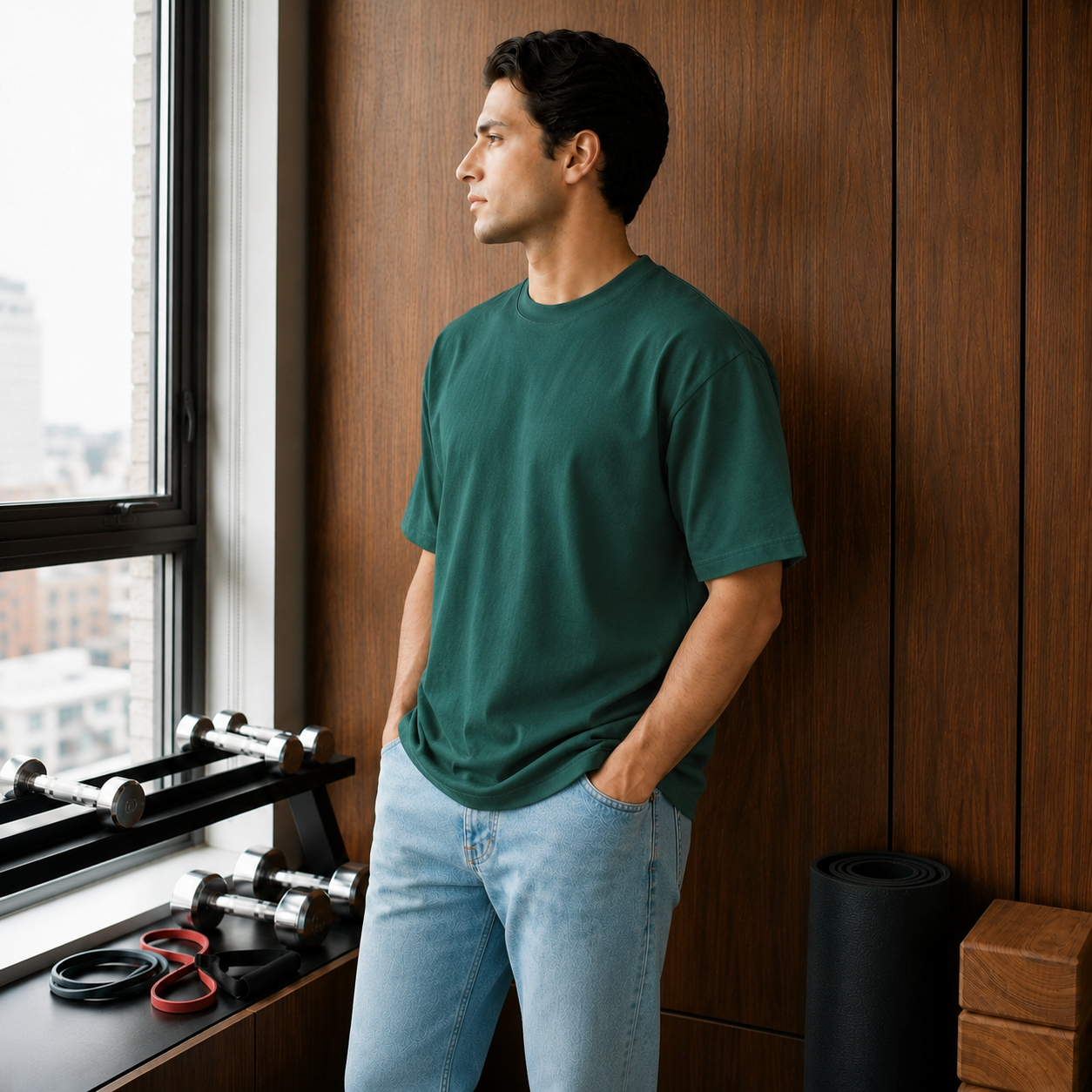 Olive green premium basic T-shirt