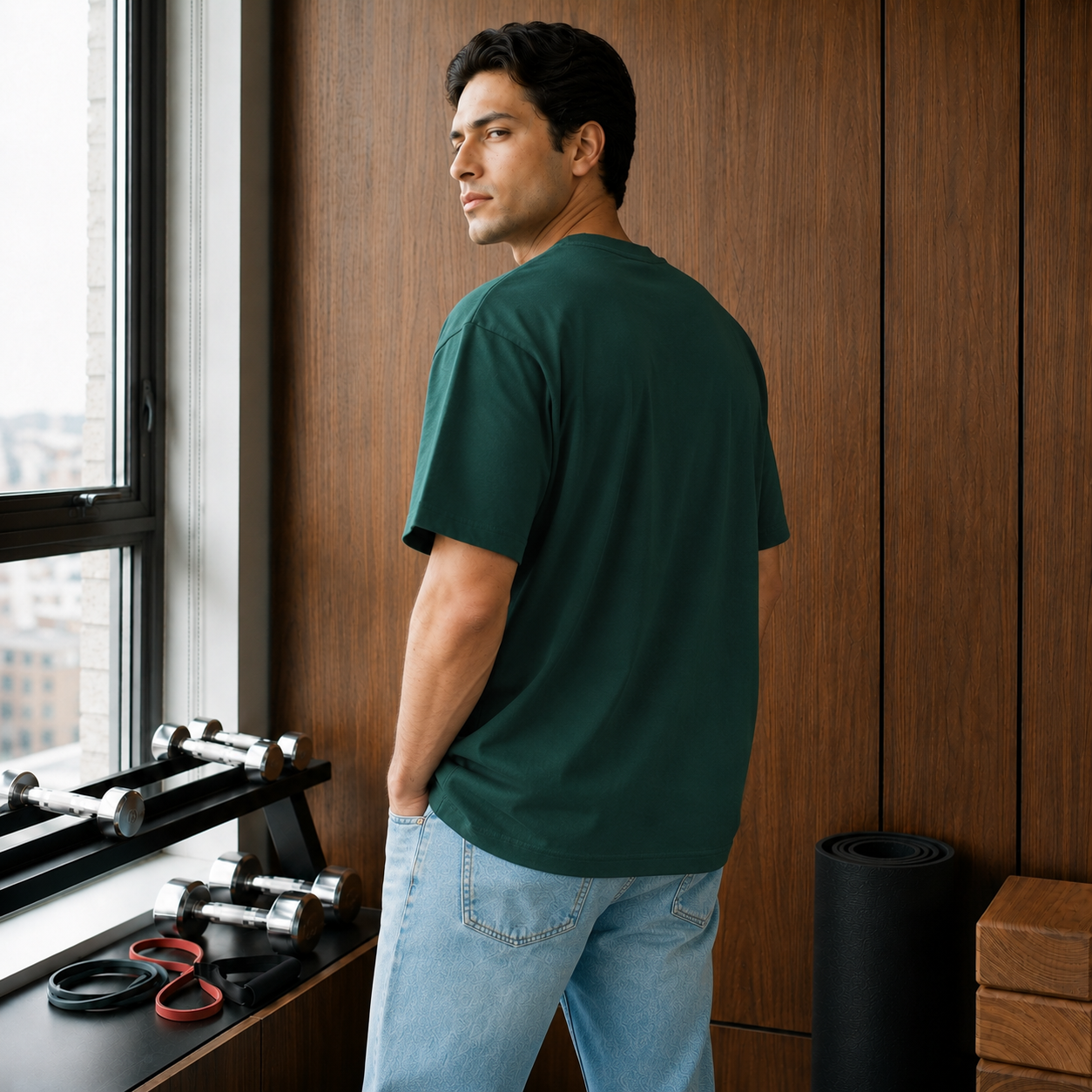Olive green premium basic T-shirt