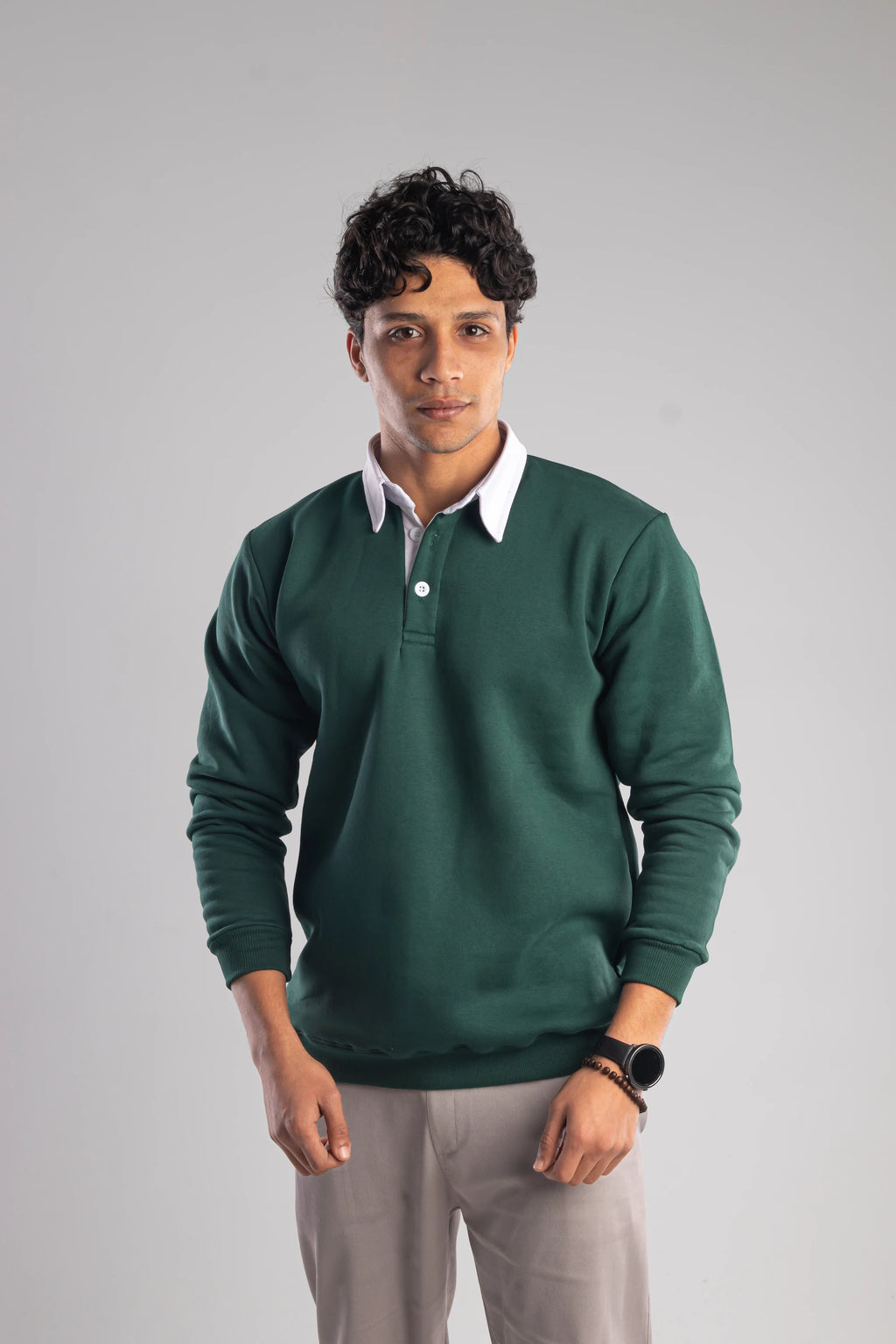 Polo Collar Sweatshirt